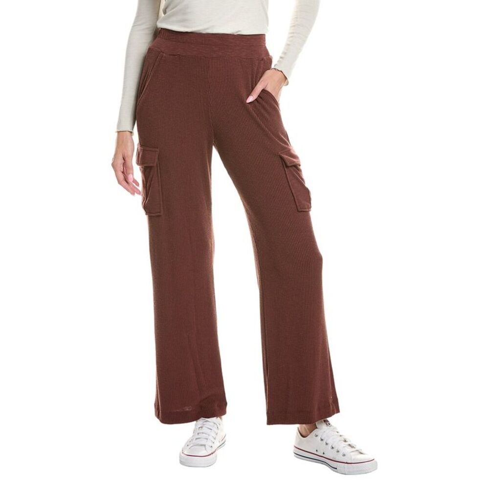 Michael Stars Womens  Avery Ribbed Cargo Pant, Brown